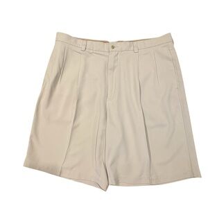 Tommy Bahama 100% Silk Tan Pleated Shirts 38